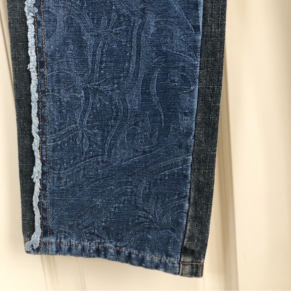 Moschino | NWT Two Tone Frayed Seam Donna Denim Jeans Size 8 - Picture 5 of 14